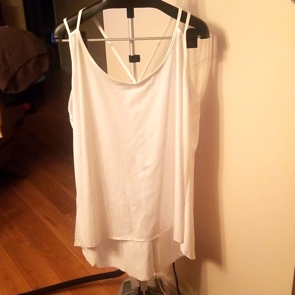 Hi Low White Criss Cross Camisole 6XL